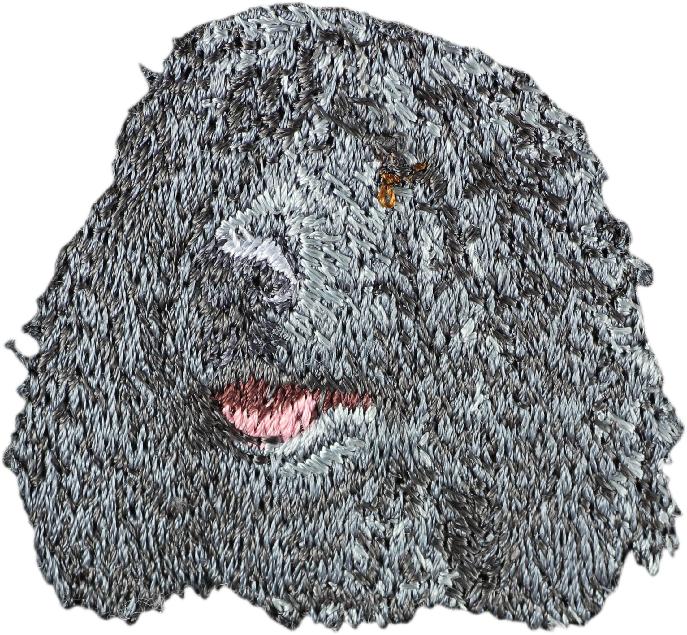 

Irish Water Spaniel, Whiptail, Shannon Spaniel - dog-shaped patch, embroidered patch, unique decoration for Art-Dog backpack різнокольорові кольору