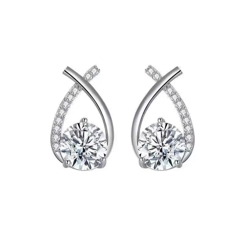 Korean Fashion Zircon Drop Earrings for Women Jewelry 2026 Trending New Luxury Women's Geometric Hoop Earrings Pendientes Gifts