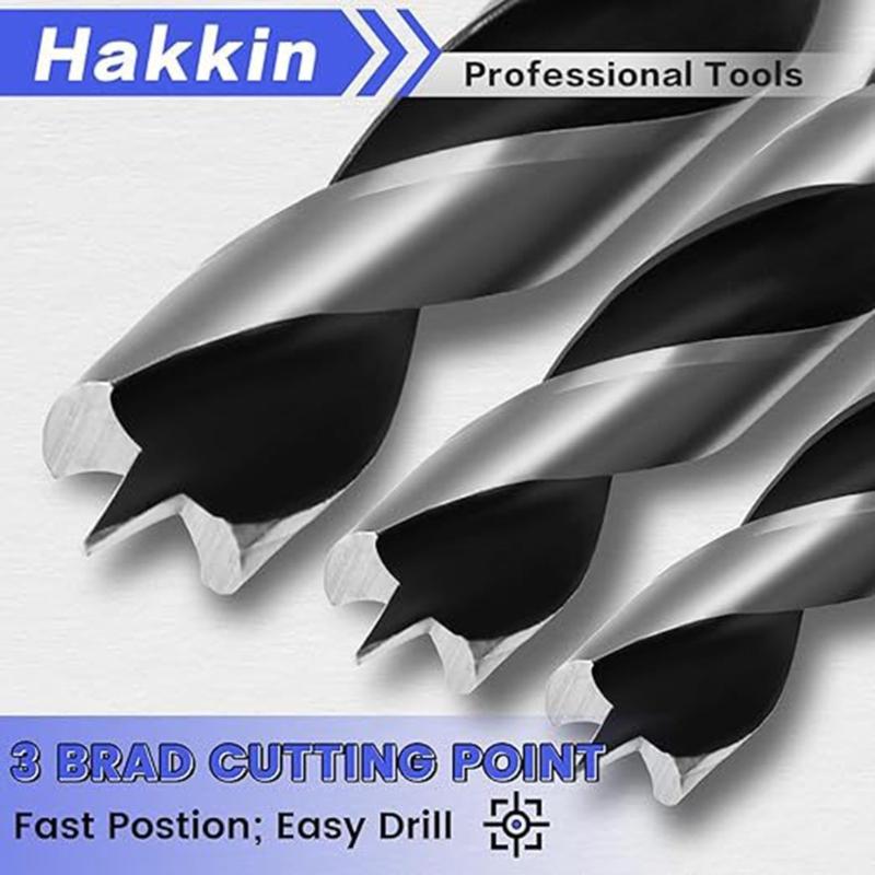 High Speed Steel Double Flute Helical Twist Drill Bits Set With Brad Point Tips For Clean Wood Drilling In 3-12mm Sizes