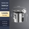 Stainless Steel Airtight Coffee Bean Storage Jar with Breathing Valve & Spoon