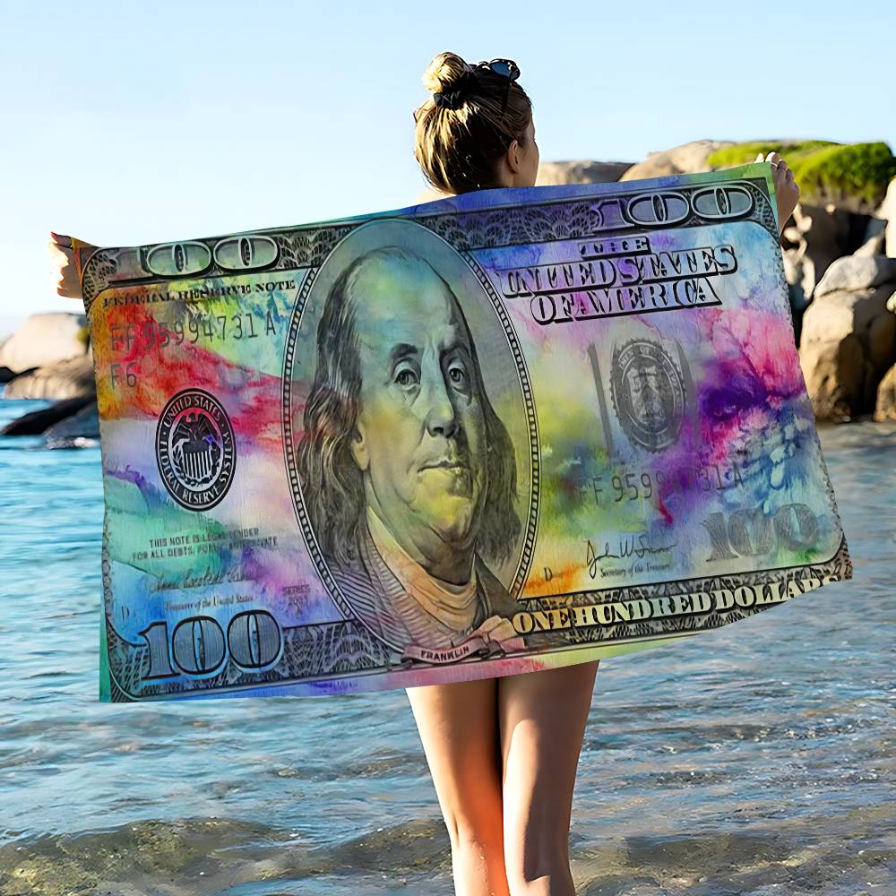 US Dollar Microfiber Beach Towel Absorbent Quick Dry Soft Yoga Swimming Resort Mountain Climbing Towel