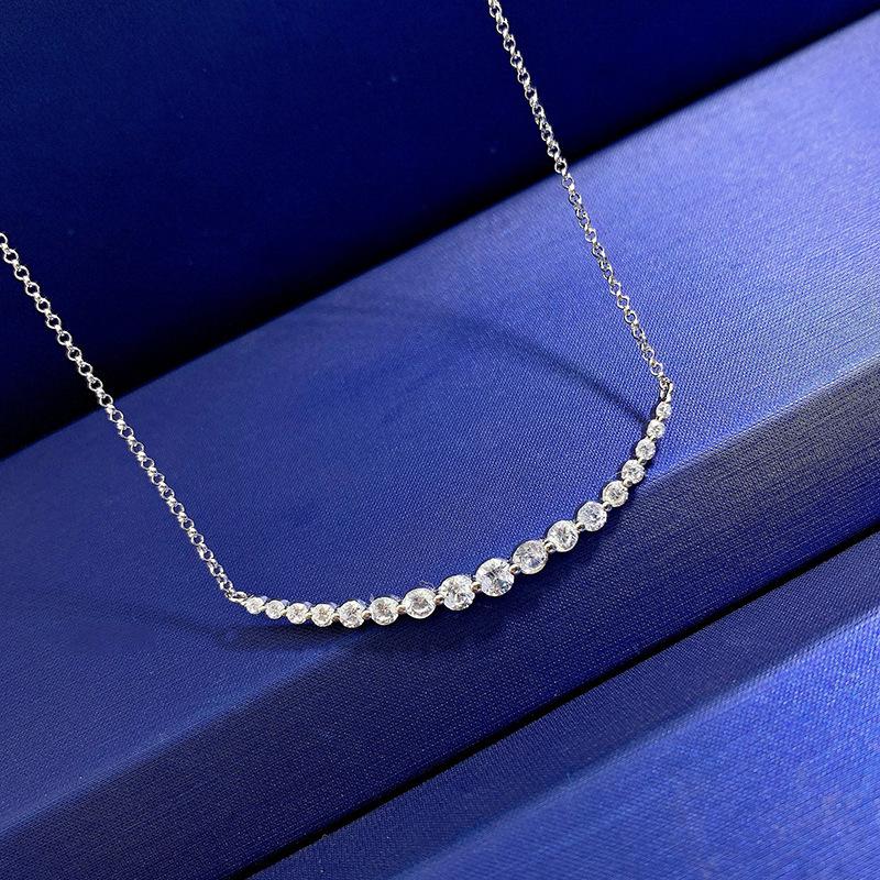 

Благородное женское ожерелье с имитацией бриллианта, легкая роскошная подвеска с бриллиантом S925, посеребренная платиновая цепочка на воротник, женская N232 серебряный