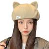 Beret Hat for Women In Spring and Autumn New Korean Style Casual Versatile Pumpkin Hat Showing Face Small Melon Leather Hat Men's Trendy