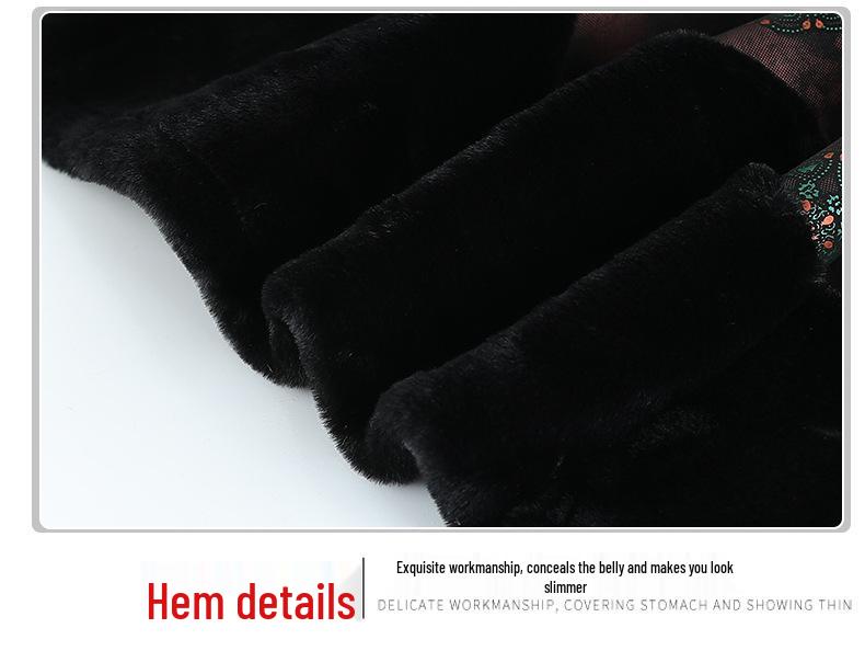 Grandma Kou Thickened Winter Coat with Fleece Lining - Warm for Middle-Aged & Elderly Women, Perfect for Fall & Winter.