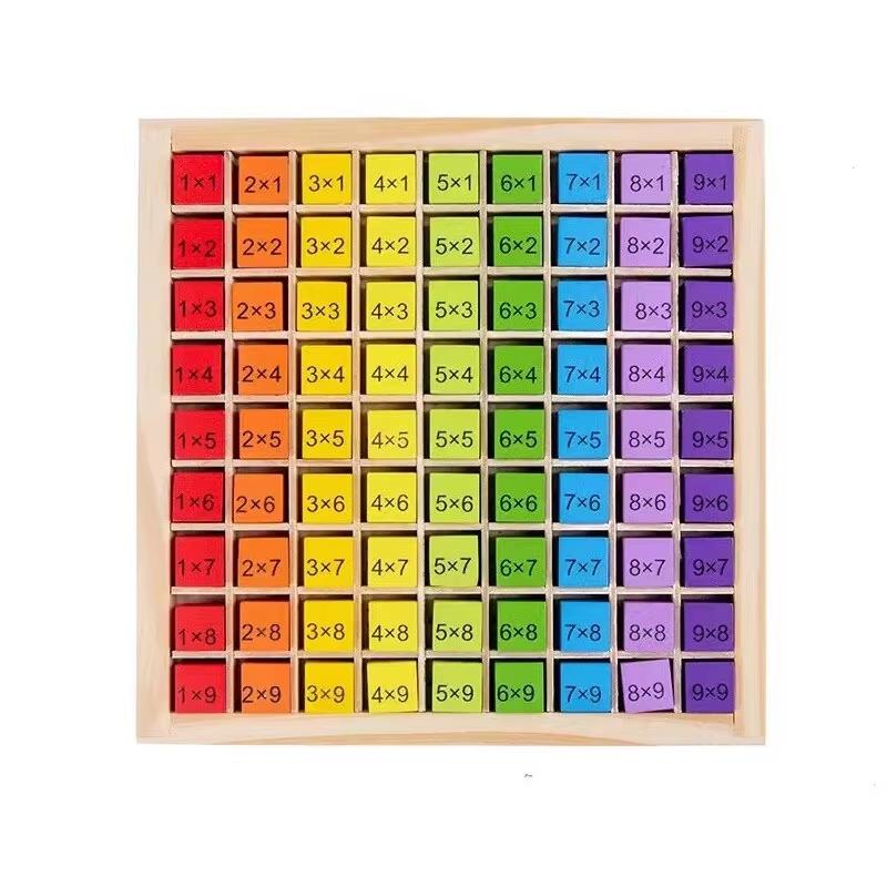 Montessori 99 Multiplication Table - Wooden Hundred Board Math Counting Toy for Kids