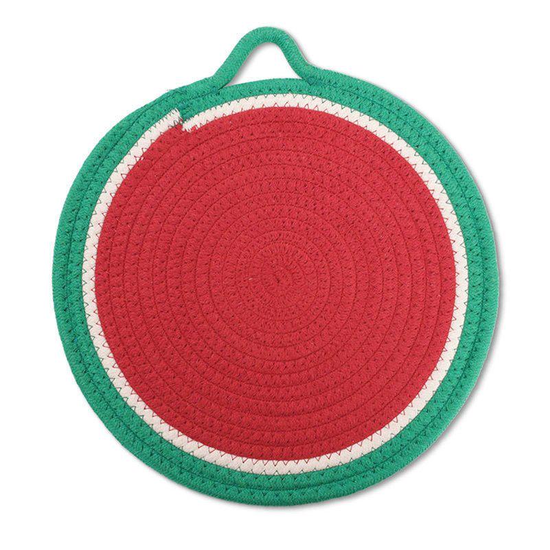 Kitchen Table Mat Tableware Pad Woven Heat Resistance Party Photo Props Fruit Shape