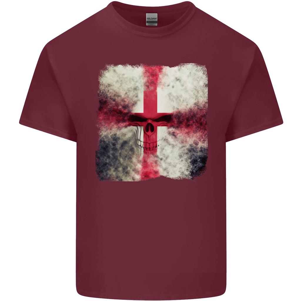Dissolving England Flag St Georges Skull Unisexs Light Cotton Tshirt