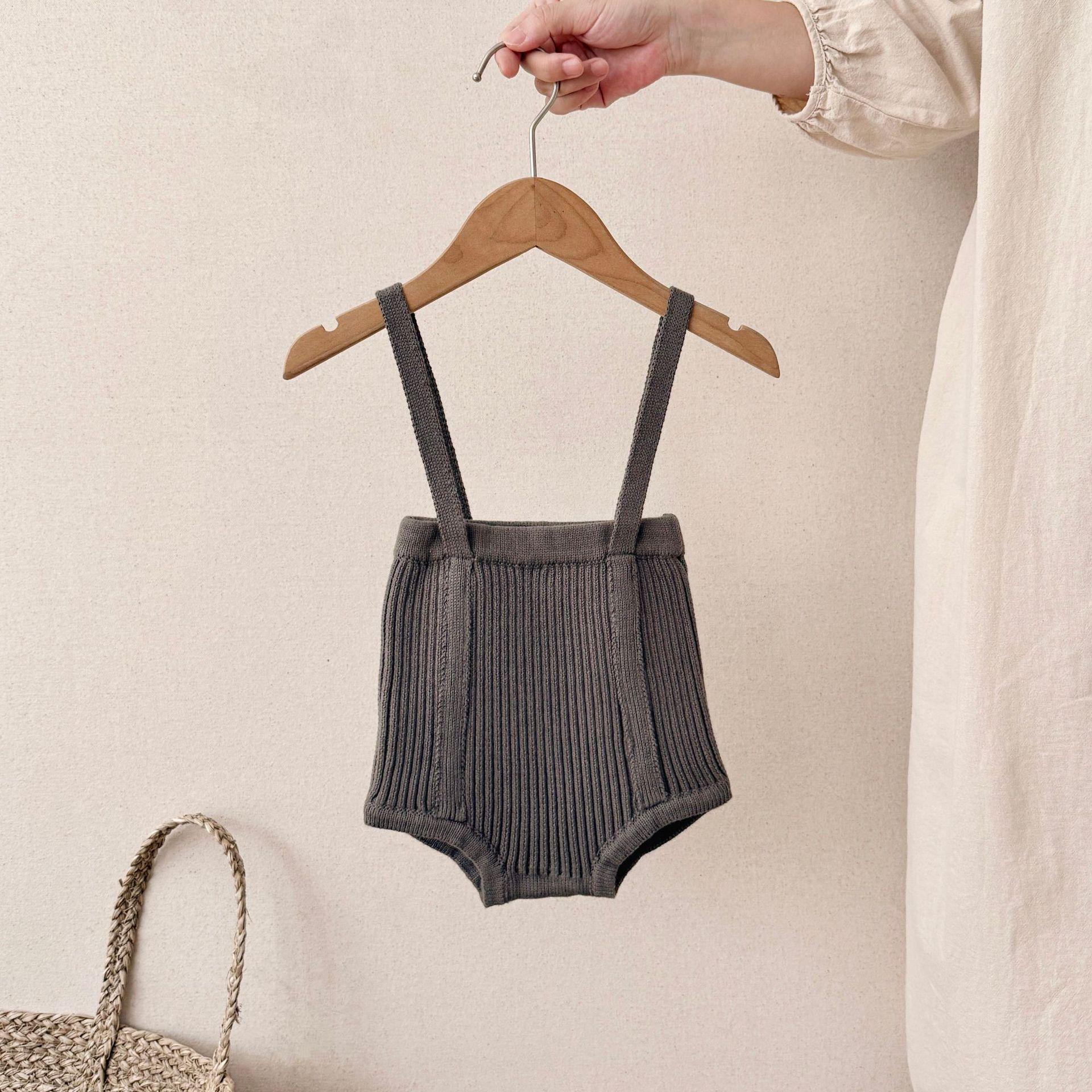 

Unisex Infant & Toddler Cotton Bloomers: Durable, Stylish, Versatile, Solid Color Rib Knit Overalls 73 cm серый