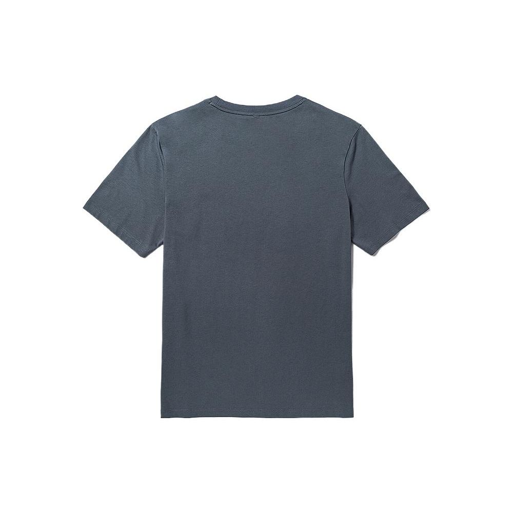 Timberland Solid Color Crew Neck Pullover Short Sleeve T-Shirt Men Tops Rock-Blue A6DKU-DH3