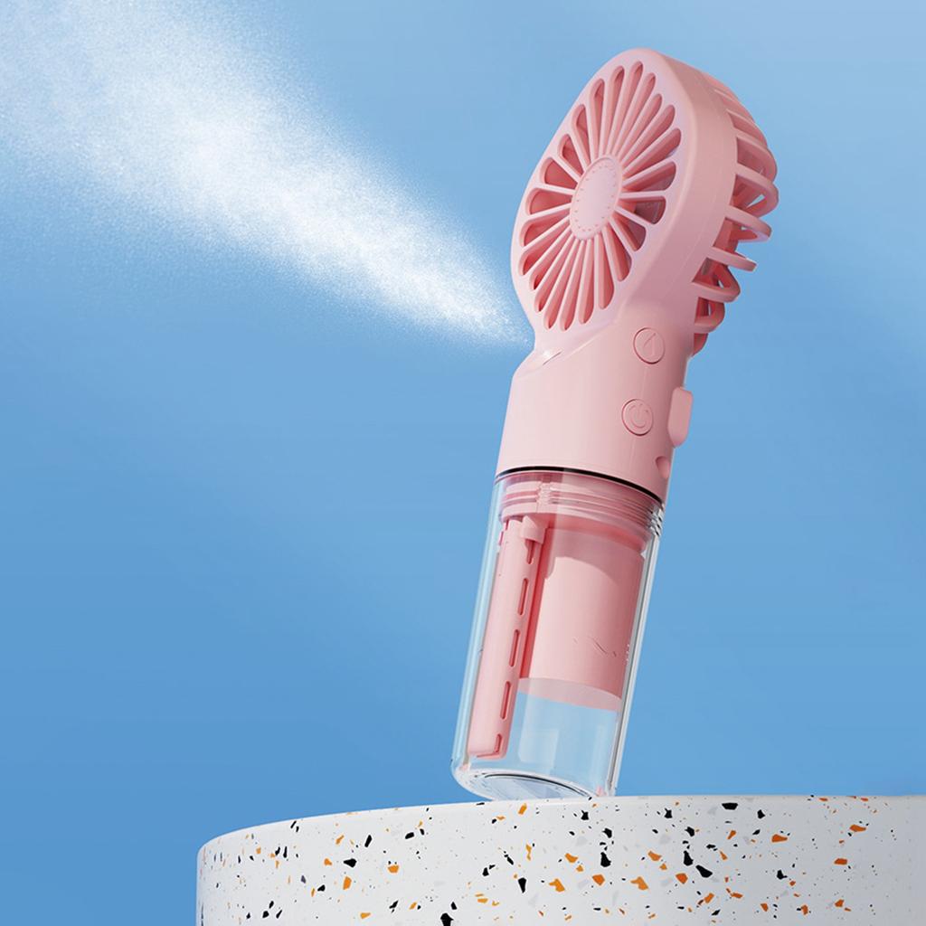 Handheld Fan Pocket Fan USB Rechargeable Portable Misting Fan with 4 Adjustable Speed, Battery Operated Personal Fan Spray Water Mist Fan for Outdoor