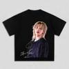 2026 Heißer Verkauf BTS Jimin Unterschrift Grafik T-Shirt Y2K Unisex Harajuku Hip Hop Punk T-Shirt Lässige Lockere Kurzarm Rundhals Sommer Oberteile