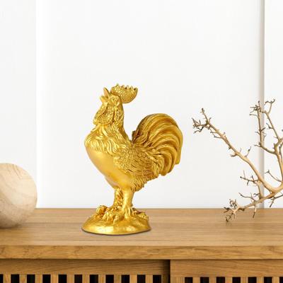 Chicken Figurine Feng Shui Decor Animal Resin Statue Decorative Crafts Cock Sculpture for Birthday