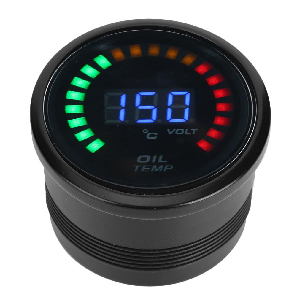 52mm Digital Oil Temperature Gauge LED Color LCD Dispaly W Sensor Harness Car Meter