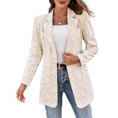 2025 Autumn and Winter New Jacquard Suit Single Button Slim Temperament Commuter Workplace Jacket for Women