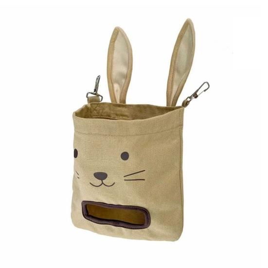 Kaninmater Kanindesign Hengende Fôrpose Gressdispenser med Kroker for Kaniner Marsvin Hamster Chinchillaer Små Kjæledyr