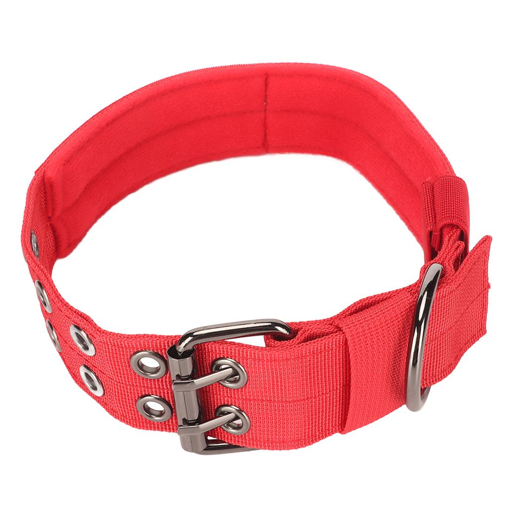 Dog Collar Lightweight Breathable Adjustable Heavy Duty Nylon Collar for Medium Large Dogs Training Red