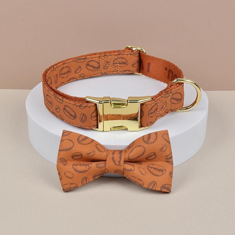 1 Pcs Pet Collar With Bow Tie Collar Valentine's Day and New Year Gifts Cute Double Side Printed Necklace Pet Collar