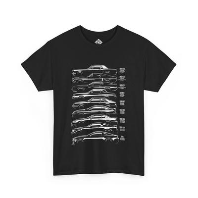 Maglietta Ford Mustang Evolution | Generazioni 1964–2015 Muscle Car Tee