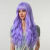 Women Wigs Neat Hair Bangs Breathable Lightweight Halloween Cosplay Long Wave Wigs for Female