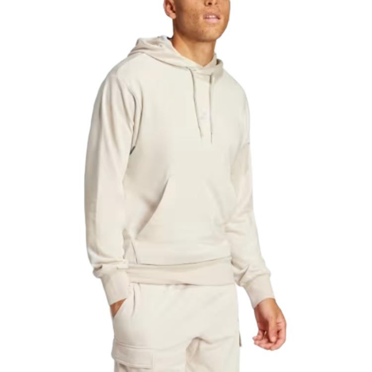 adidas Essentials Feelcozy French Terry Hoodie Wonder Alumina/White Men Streetwear IN6085