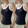 Women's Tank Top Summer New Patchwork Design Sense Base Shirt Sleeveless Inner Anti Slip Top