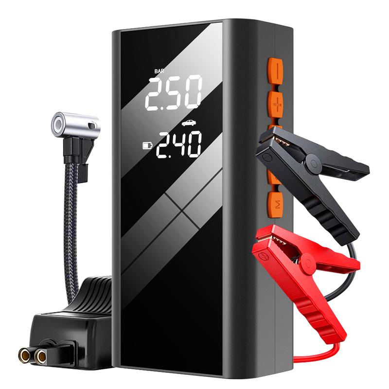 Car Jump Starter With Air Compressor LCD Screen  Portable Booster Charger 1200A Powerful Car Battery Starting Device Car Starter