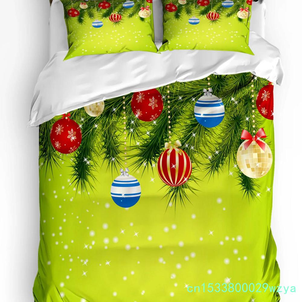 Christmas Tree Red Car Snow Art Duvet Cover Bed Bedding Set Home Textile Quilt Cover Pillowcases Bedroom Bedding Set No Sheet