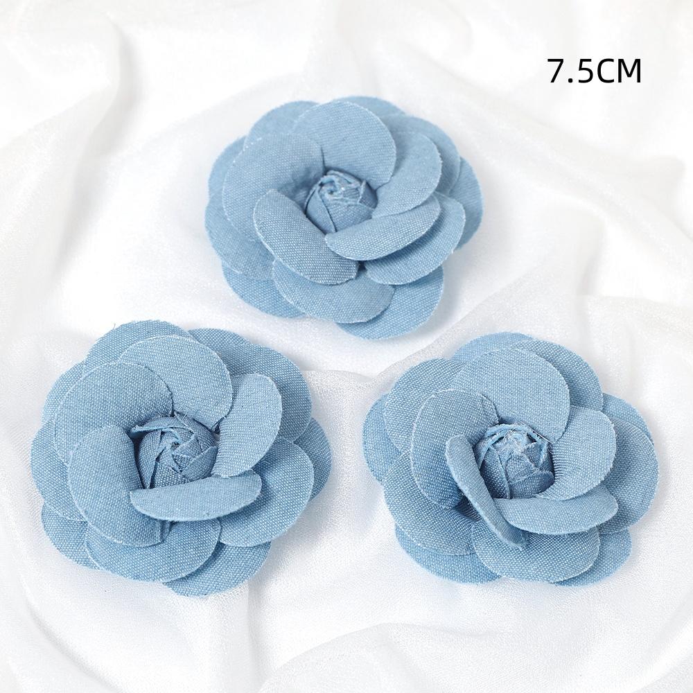 3/5PCS Blue Artificial Flowers Heads Fake Flowers Wedding Decoration Bride DIY Clothes Headwear Accessory Craft Gifts Ornament