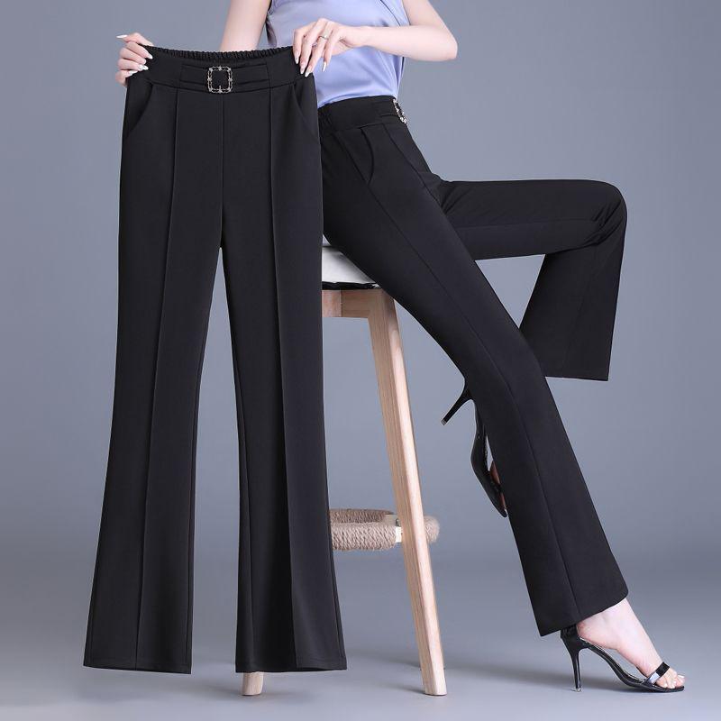 Women's Versatile Micro-Flare Pants - Comfortable High-Waisted, Slimming Wide-Leg for Spring/Summer