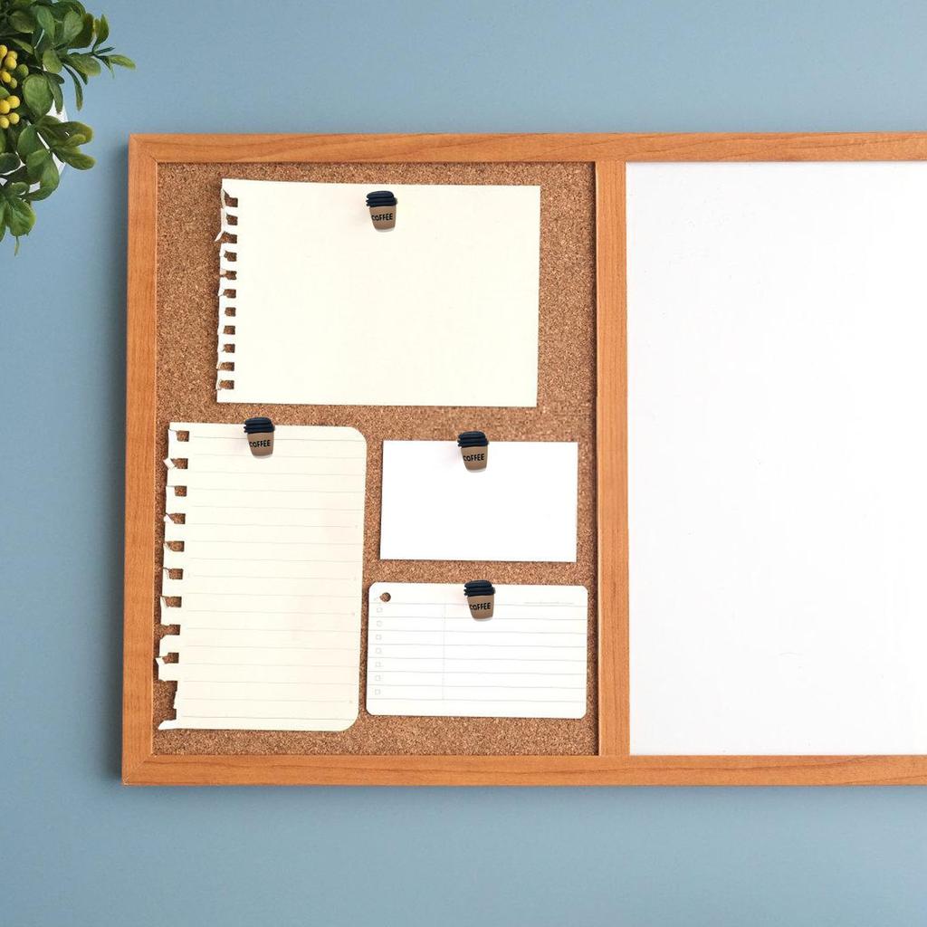 Coffee Cup Shaped Corkboard Push Pin Set Craft from Sturdy Resin Materials Cork for Office and Home Decoration