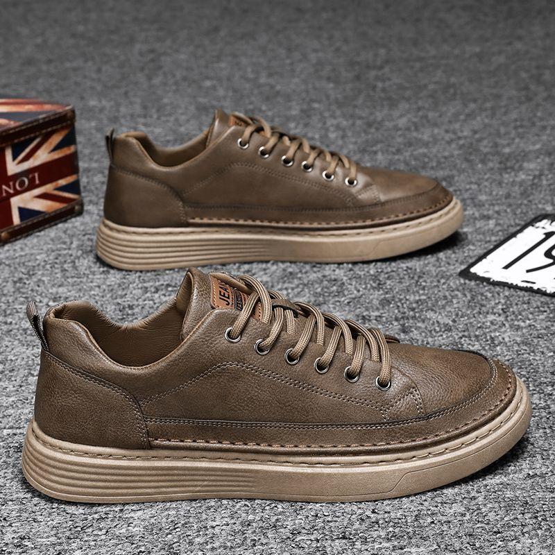 

Мужская повседневная обувь на шнуровке с круглым носком Классическая Оригинальная 2025 Новинка для социальных взрослых Высокое качество Модная Мужская кожаная обувь Распродажа 44