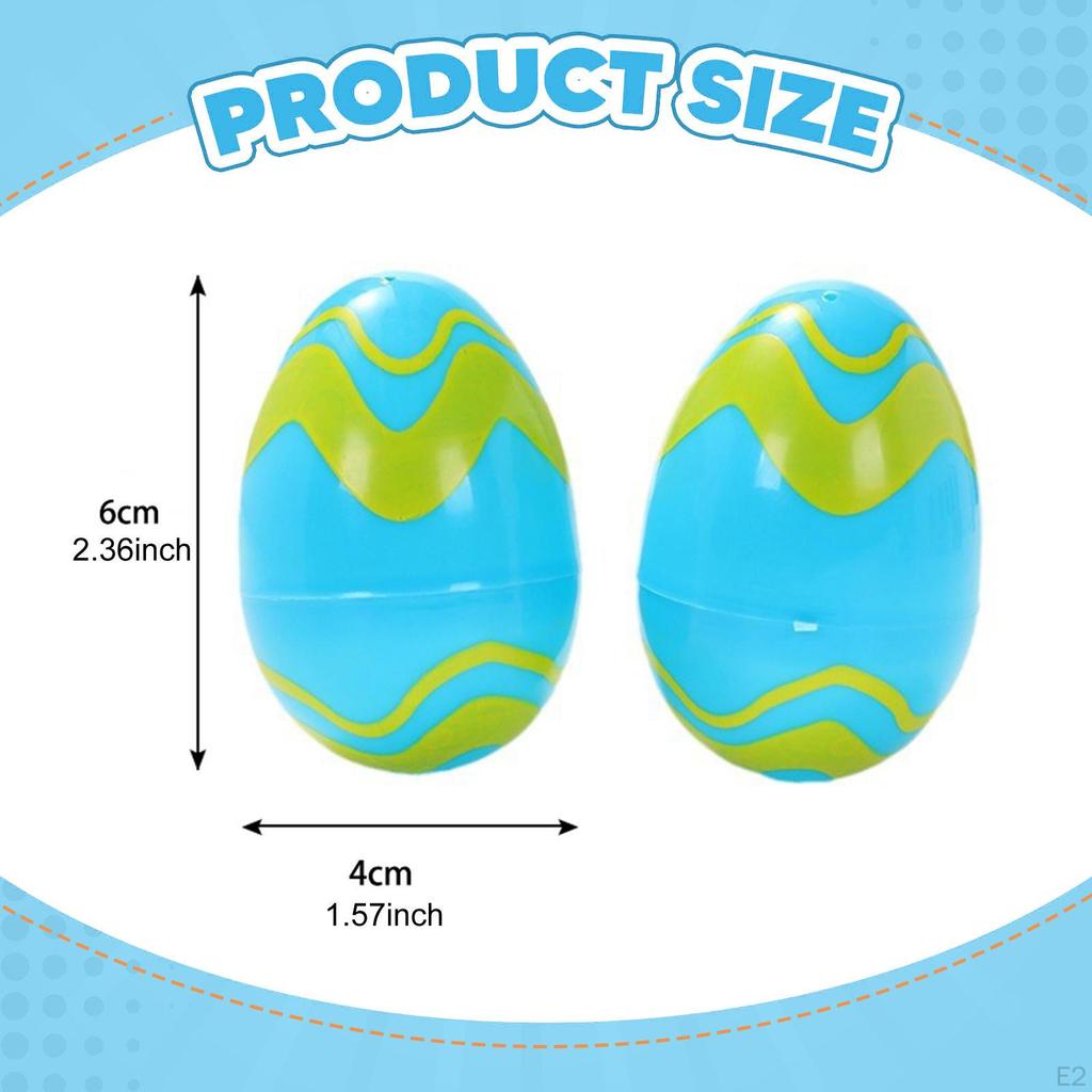 12 Pieces Fillable Easter Eggs Basket Fillers Ornament Portable Empty 6cm Themed Party Favors