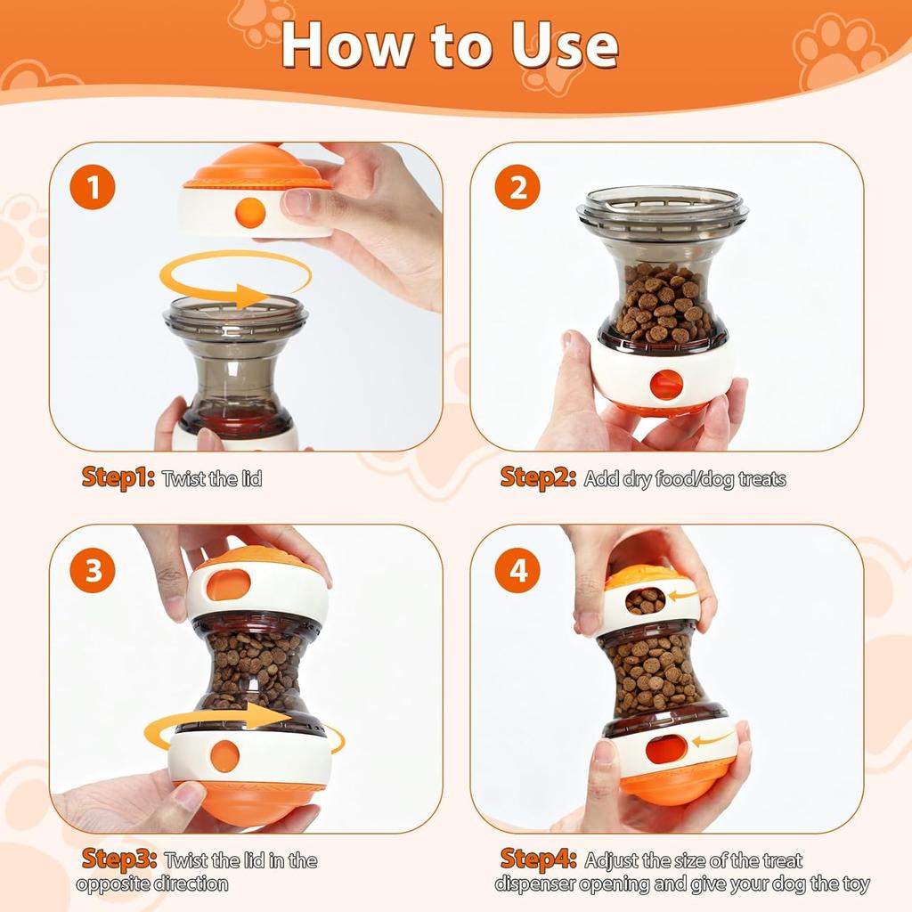 Interactive Dog Treat Dispenser Ball, Rolling Leak Food Puzzle Toy, Slow Feeder For Chew Teeth Health, Durable Pet Toy Suitable For All Breeds