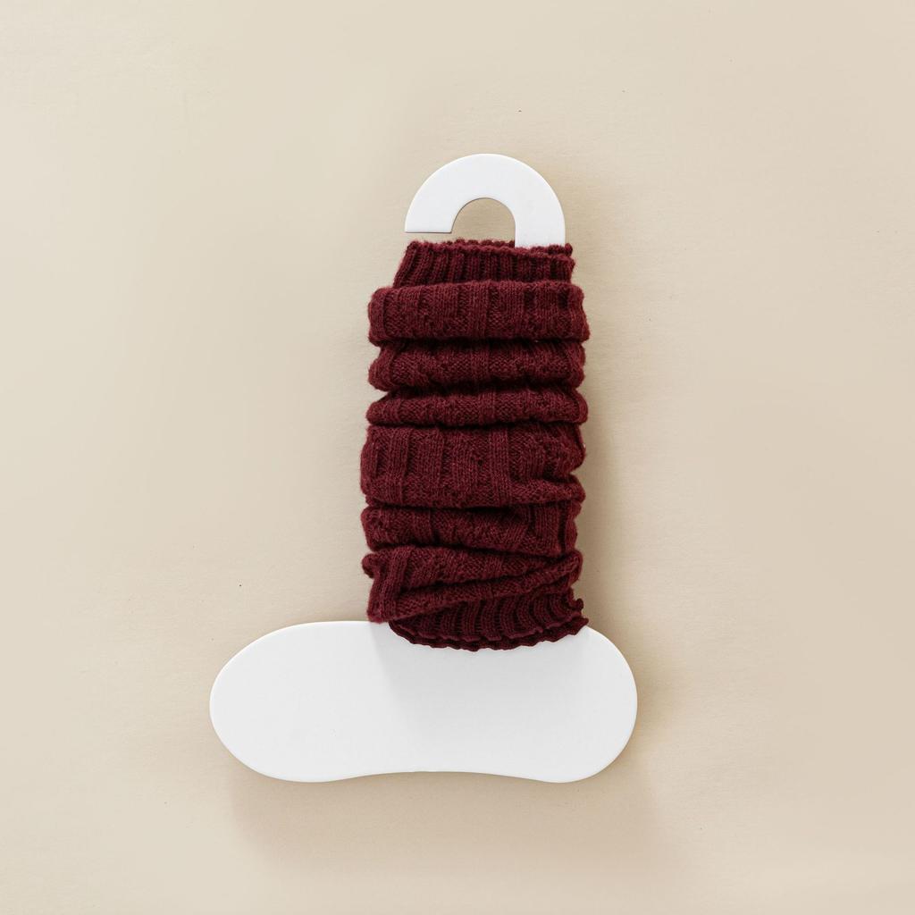 Lady Autumn and Winter Warm Solid Color Hemp Flower Wood Ear Calf Pile Stocking
