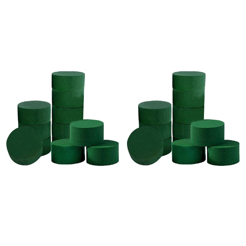 ABBY-Floral Foam 24 Pcs Dry &Wet Flower Foam Round Florist Styrofoam Blocks Flower Foam For Fresh Or Artificial Flowers зелёный