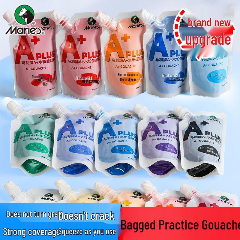Mali 100ml Washable Gouache Paint Set for Kids - Squeeze & Refill Jelly Pack