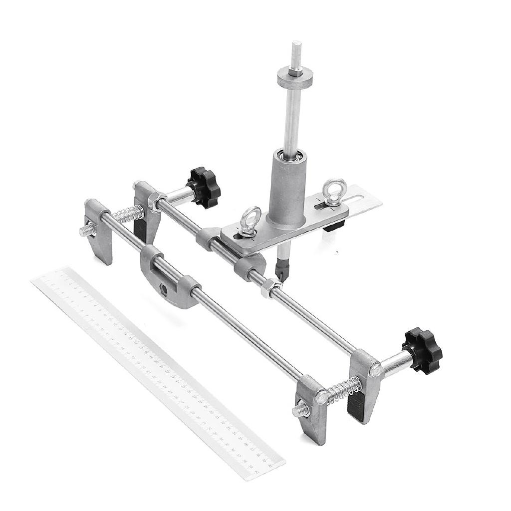 Gray Mortice Lock Jig Set Mortiser Locksmith Woodworking Wood Door Fitting Slot Drill Carbide with Wrench Maintenance Hand