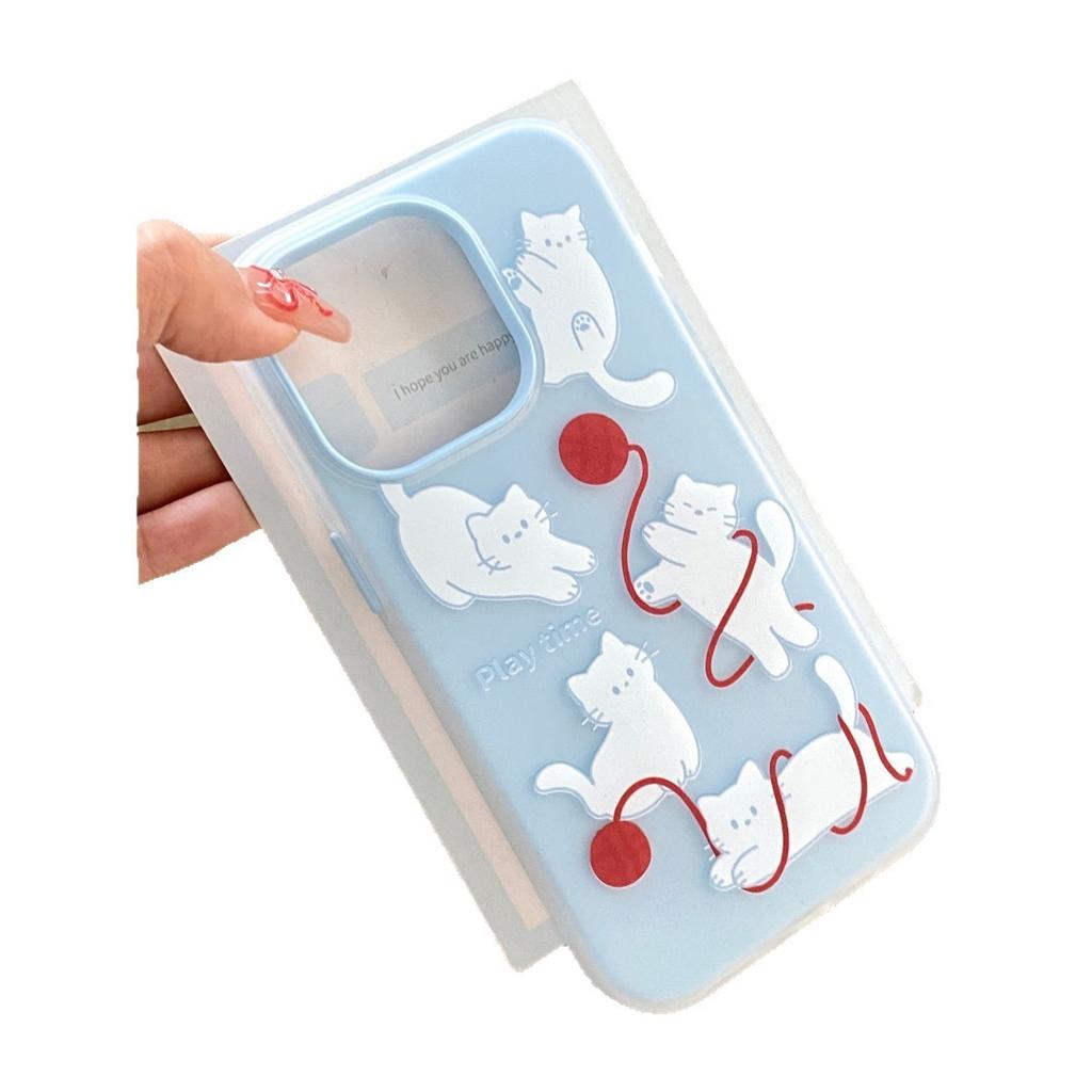 Woolly Cat for Phone16promax for Apple 14pro Will Not Hit The Shell Mobile Phone Case 15 New Two-in-one