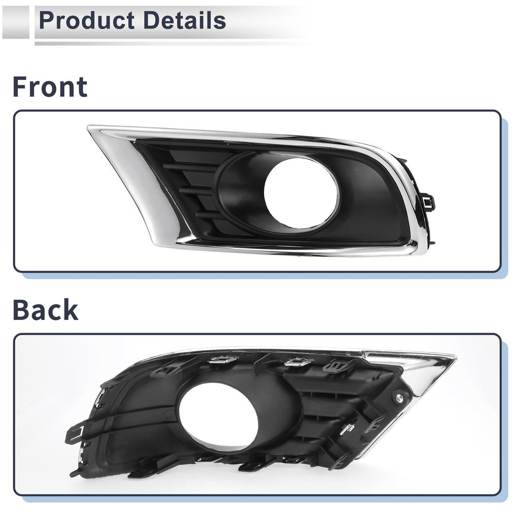RATCHROLL Front Left Fog Light Grille for Toyota Camry Front Lower Bumper Fog Light Cover Part Number 1 Piece 2009-2011, Insert, 5204006110, ABS,
