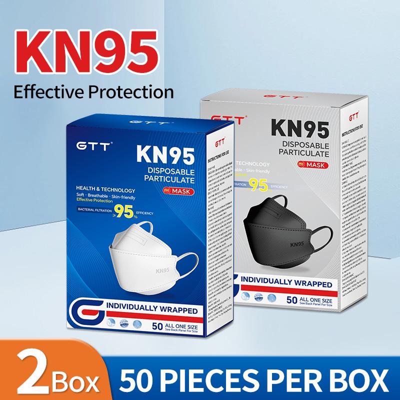 GTT 50/100/200Pcs Disposable Masks KN95 Independent Packaging 4-layer Thickened Filter Dust-proof Protection Fish Shape Mask