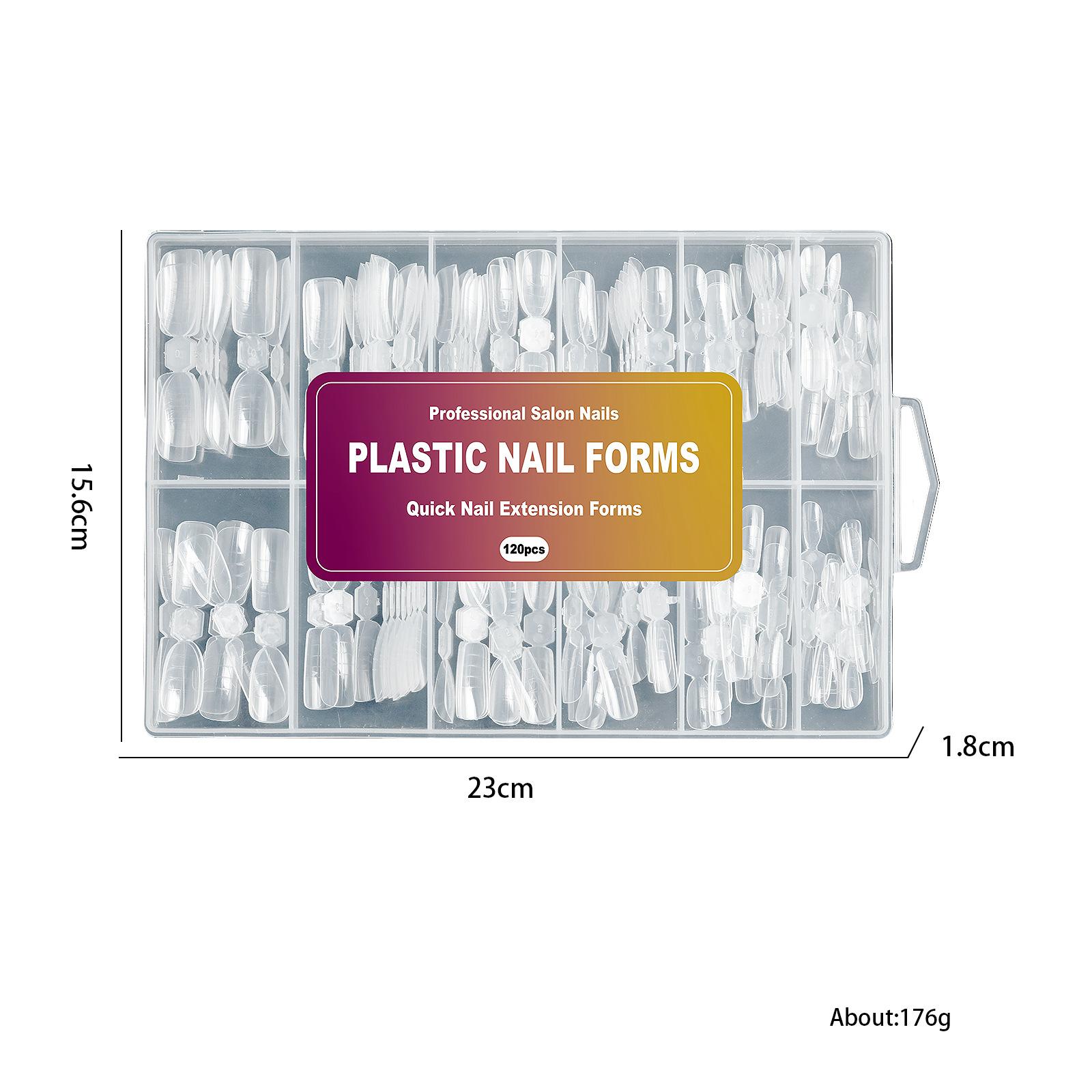 

120 шт. 2-в-1 Форма для ногтей Инструмент для наращивания ногтей Безбумажный держатель с разметкой Форма для ногтей