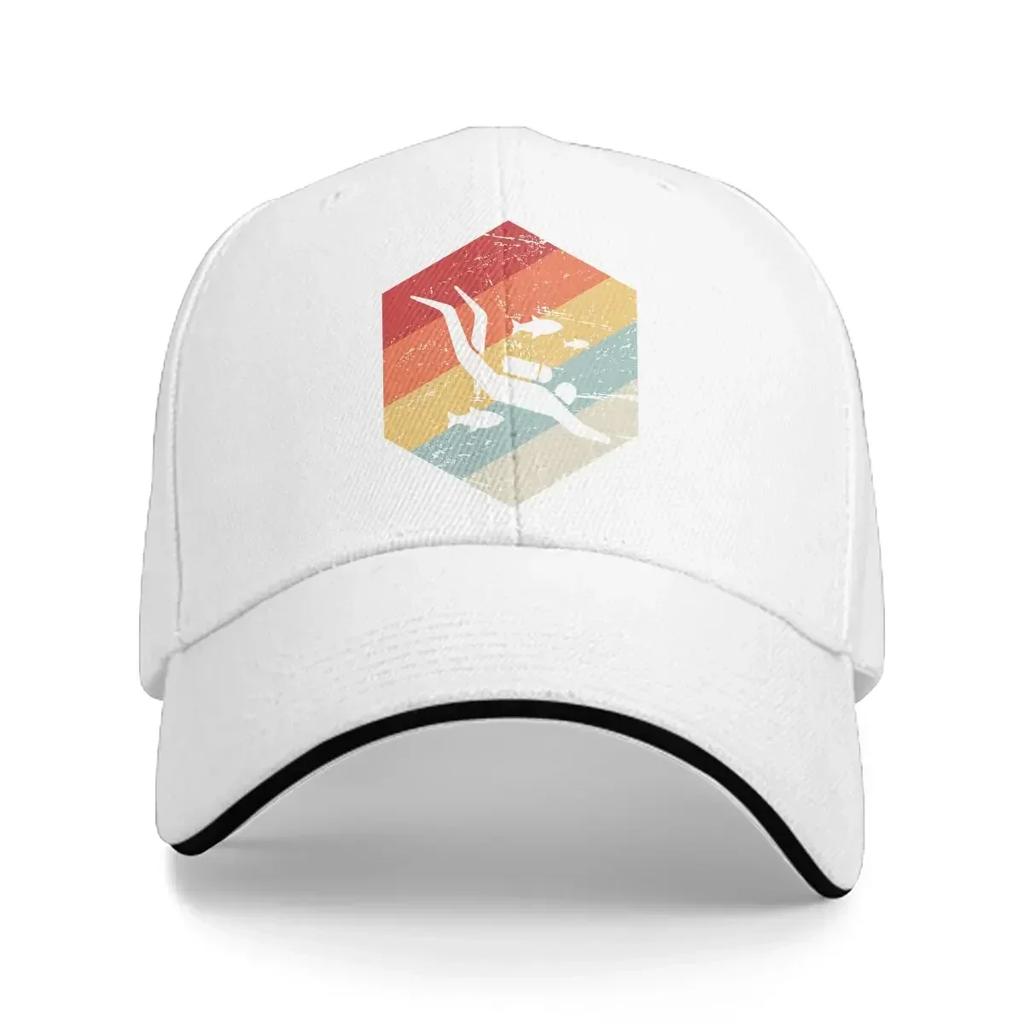 Diving Dive Multicolor Hat Peaked Unisexs Cap Retro s Scuba Diver Personalized Visor Protection Hats