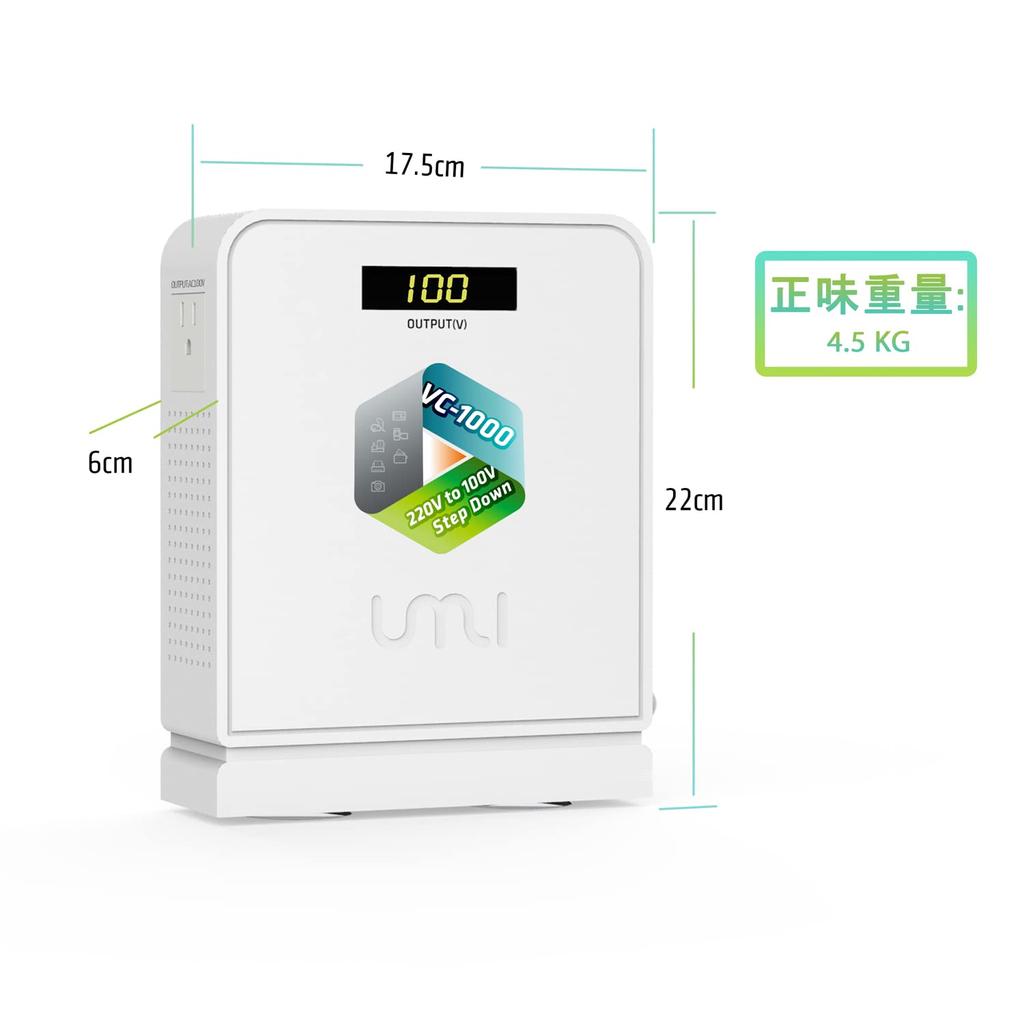 UMIVC Overseas Travel Step Down Step Down Step Down Large Capacity Power To Portable Transformer for Light and Safe Transformer, Transformer,