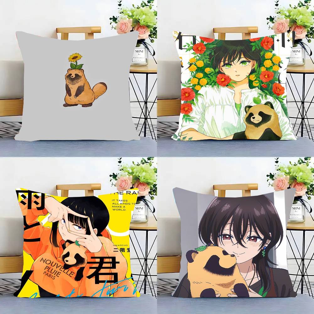 With You And The R-Rain Anime Pillow Case Fashion Square Pillowcase Bedroom Sofa Room Ins Decoration Leisure