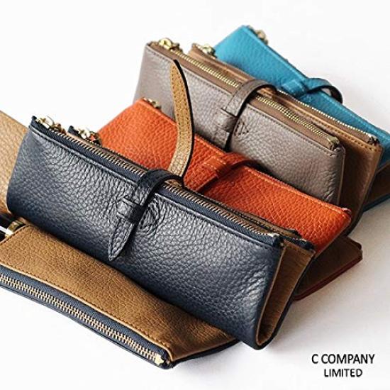 CCOMPANY LIMITED Lupo 2 Second Genuine Leather Italian Leather Pencil Case (Orange)
