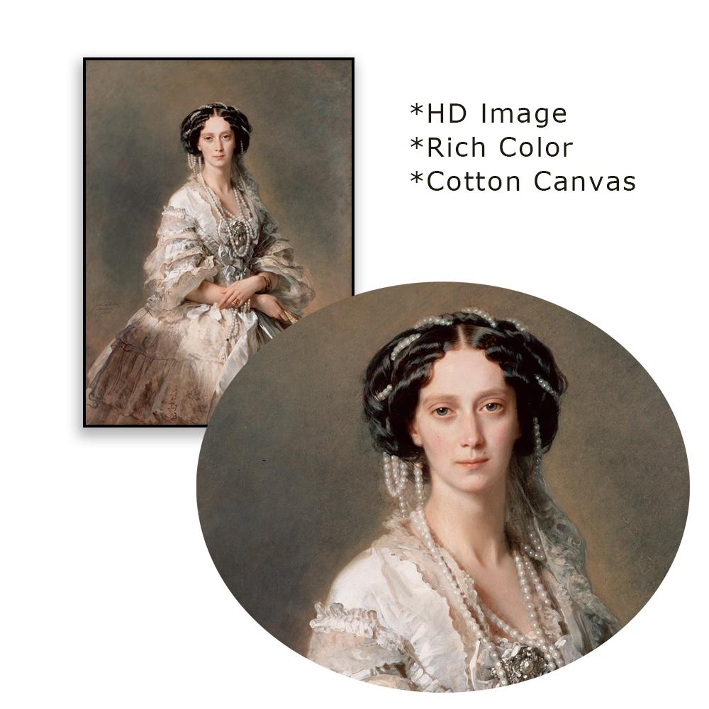 Classical Oil Painting Poster Maria Alexandrovna Prints Winterhalter Canvas Painting Large Vintage Home Room Gallery Decoration