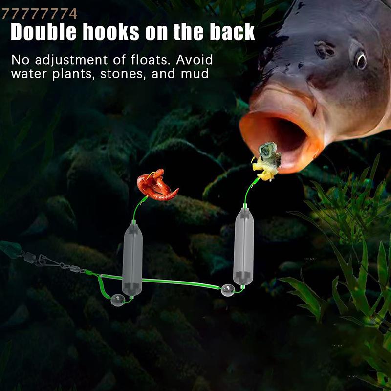 Highly-Durable Anti-separation Base Fishing Hook; 1PC Double Hook For Live Bait With Double Bait Keeper Barbs