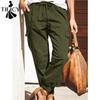 Damesmode Casual Effen Kleur Print Midden Taille Broek Broeken & Capri's