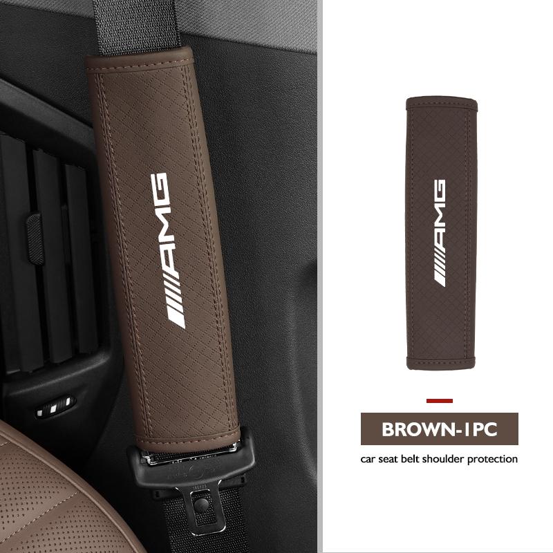 Car Safety Belt Shoulder Protector Pad Leather Seat Belt Cover Accessories For Mercedes Benz AMG A B C E S G Class A180 CLK CLA AU1 F552