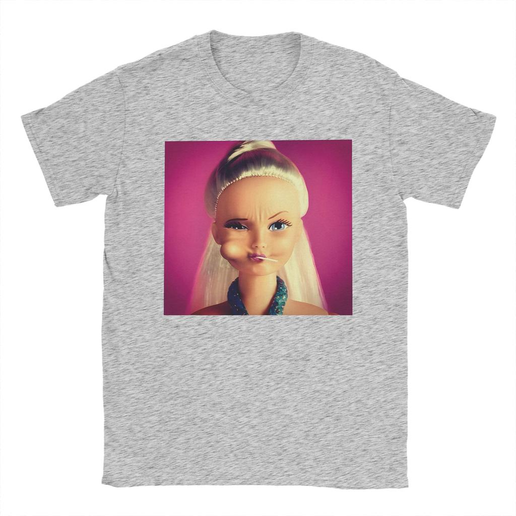 Unisex Funny Doll Face Meme T Shirts 100 Cotton Tops Leisure Short Sleeve Round Collar Tees Plus Size TShirts